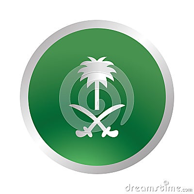 Saudi arabia national day, independence celebration stamp gradient style icon Vector Illustration