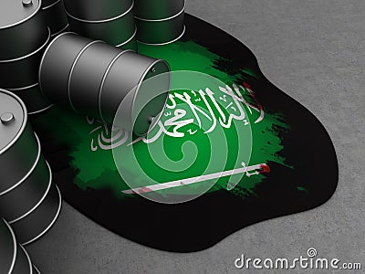 Saudi Arabia and oil Cartoon Illustration