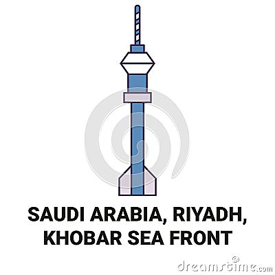 Saudi Arabia, Riyadh, Khobar Sea Front travel landmark vector illustration Vector Illustration