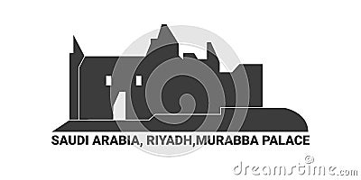 Saudi Arabia, Riyadh,Murabba Palace, travel landmark vector illustration Vector Illustration