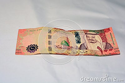 Saudi Arabia 100 riyals banknote, The Saudi riyal is the currency of Saudi Arabia. Stock Photo