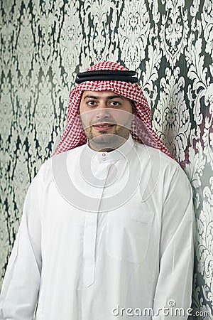 Saudi Arabian young businessman posing Stock Photo
