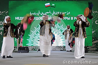 Saudi culture week in Russia. Musicians and singers perform on stage Editorial Stock Photo