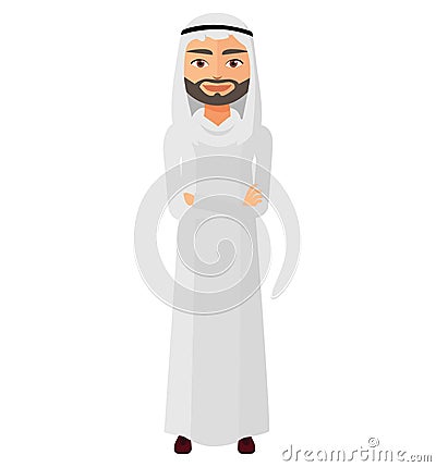 Saudi iran yemen emirates arab business man with crossed arms vector illustration Vector Illustration