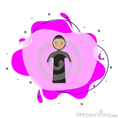 Saudi, woman cartoon liquid bacdge icon. Simple color vector of people around the world icons for ui and ux, website or mobile Stock Photo