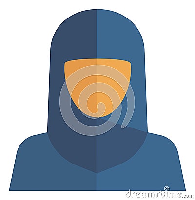 Saudi woman flat icon. Muslim person in tudung Vector Illustration