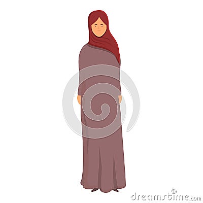 Saudi woman icon cartoon vector. Muslim fashion Vector Illustration