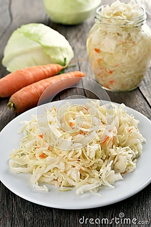 Sauerkraut (marinated cabbage) Stock Photo