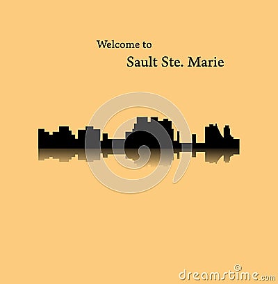 Sault Ste. Marie, Ontario, Canada Vector Illustration