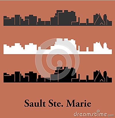 Sault Ste. Marie, Ontario, Canada Vector Illustration