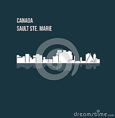 Sault Ste. Marie, Ontario, Canada Vector Illustration