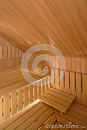 Sauna Interior Stock Photo