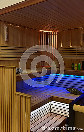 Sauna interior Stock Photo