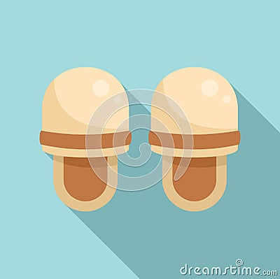 Sauna soft slippers icon, flat style Vector Illustration