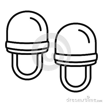 Sauna soft slippers icon, outline style Vector Illustration