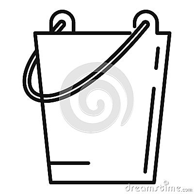 Sauna steel bucket icon, outline style Vector Illustration