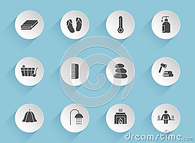 sauna vector icons Vector Illustration