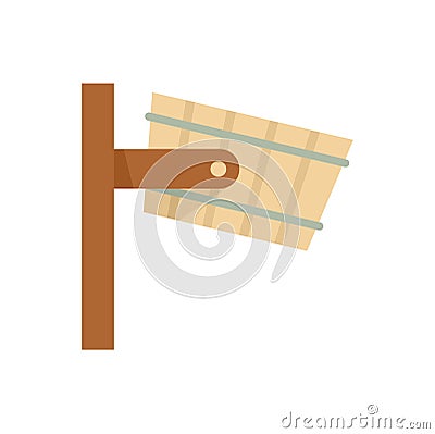 Sauna water bucket icon flat isolated vector Cartoon Illustration