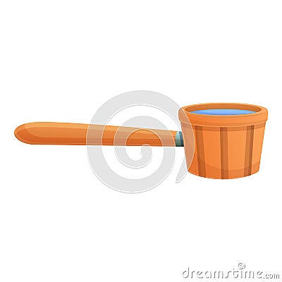 Sauna water tool icon, cartoon style Vector Illustration