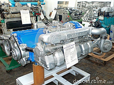Saurer diesel engine Typ D3KTU _ Arbon, Switzerland Editorial Stock Photo