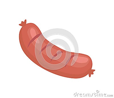 Sausage for Barbecue Vector Badge in Cartoon Style Vector Illustration