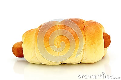 Sausage bread Stock Photo