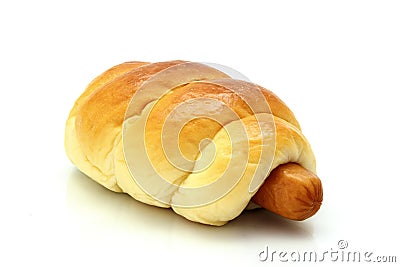 Sausage bread Stock Photo