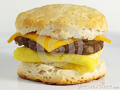 Sausage Breakfast Sandwich Stock Photo