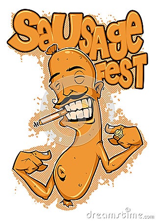 Sausage Fest Vector Illustration