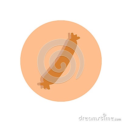 Sausage flat icon. Round colorful button, circular vector sign, Vector Illustration