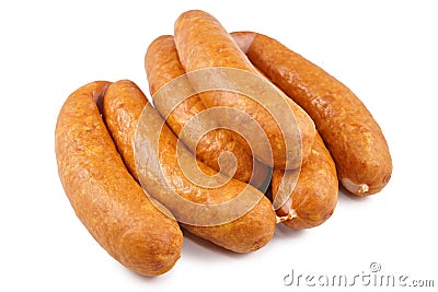 Sausage, jess cold meats isolated on white background Stock Photo