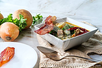 Italian Zuppa Toscana Soup Stock Photo