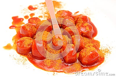 Sausage with ketshup Stock Photo