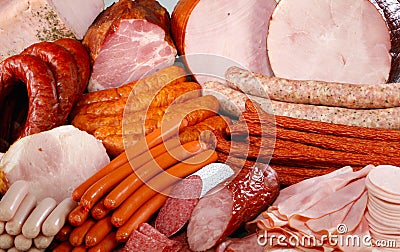 Sausage and meat Stock Photo