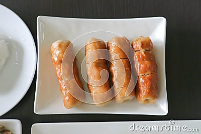 Sausage or pork sausage , Vietnamese sausage Stock Photo