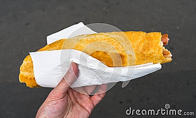 Sausage roll with sausage Stock Photo