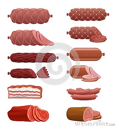 Sausage set Vector Illustration