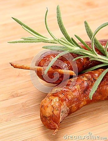 Sausages in close up Stock Photo