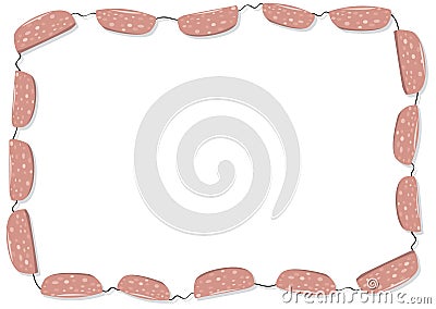 Sausages frame Vector Illustration