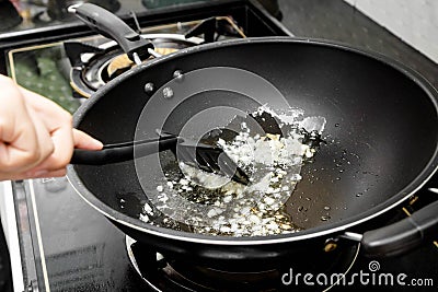 Sauteed garlic Stock Photo