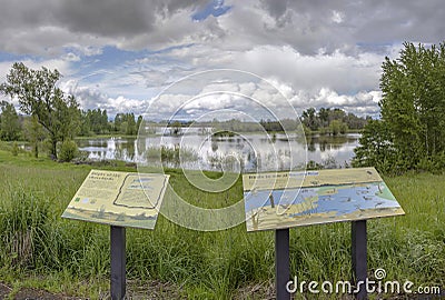 Sauvie Island lake and bird sanctuary Oregon. Stock Photo