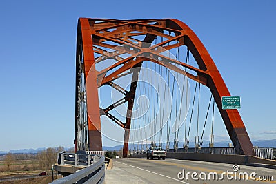 Sauvie island bridge. Stock Photo