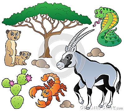 Savannah animals collection 1 Vector Illustration