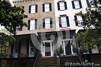 Savannah in Georgia is known for its manicured parks, horse-drawn carriages and ornate antebellum architecture Editorial Stock Photo