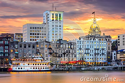 Savannah Georgia Skyline Stock Photo