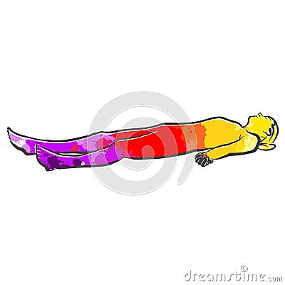 Savasana Yoga Colorful Logo Vector Illustration