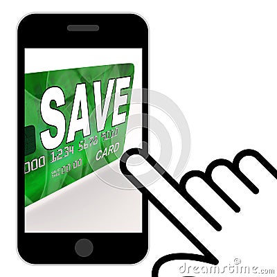 Save Bank Card Displays Savings Account And Money Reserves Stock Photo