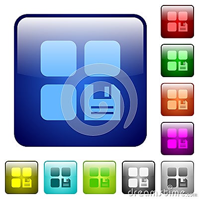 Save component color square buttons Stock Photo