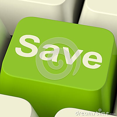 Save Computer Key As Symbol For Discounts Or Promotion Stock Photo