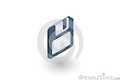 Save data, diskette isometric flat icon. 3d vector Vector Illustration